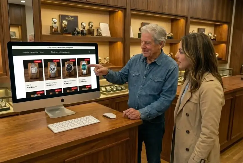 Felix Schmidt bei der Arbeit an einem Uhrwerk